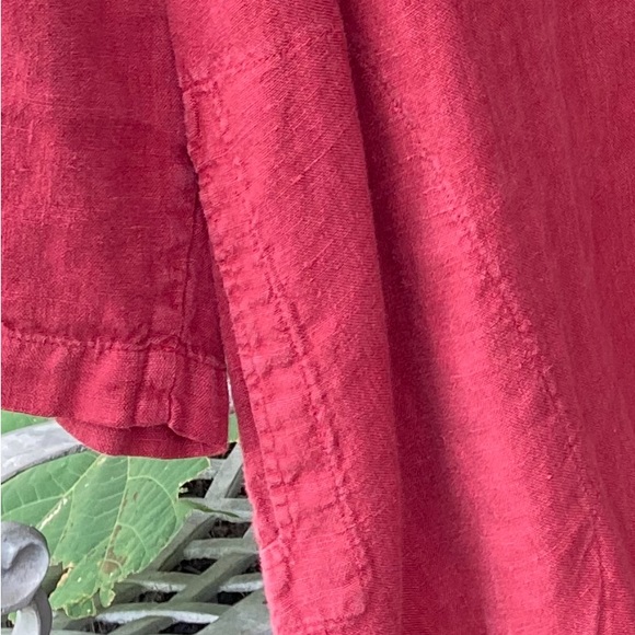 Mosaic red linen top, large in size. - Picture 6 of 8